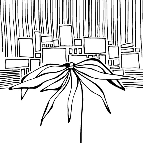 007 bloem met kaders pentekening bloem met kaders